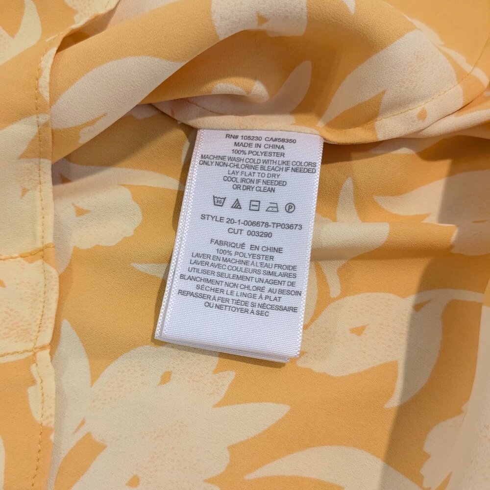 ⭐ Joie Solace Blouse Citrus Split Neck Yellow Floral Print top size XXS - Picture 14 of 16